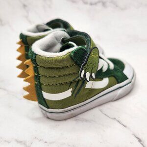 Vans Off The Wall Green Dinosaur Toddler Sneakers Shoes Boys Size 4